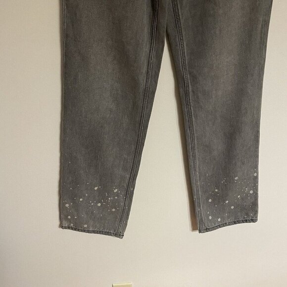 Levis Wmn 27 Gray Denim Splatter Hem Slouchy Mid Rise Low Pro Straight Jean NWOT - Picture 3 of 13